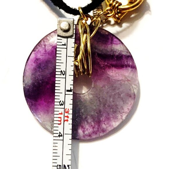 Rainbow Fluorite Donut Pendant Necklace – Clarity, Focus & Aura Cleansing - Picture 7 of 7